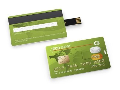 CREDIT CARD, usb flash memorija, beli, 8GB