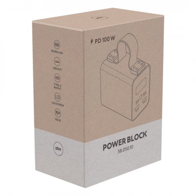 POWER BLOCK, pomoćna baterija za laptop, 30.000 mah, 100 w, crna