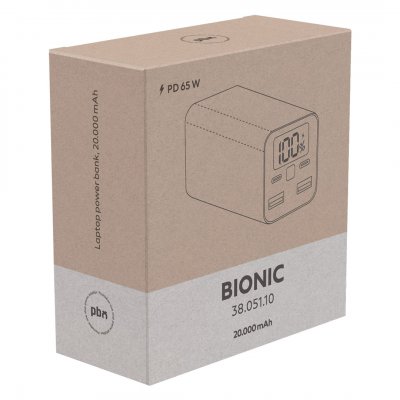 BIONIC, pomoćna baterija za laptop, 20.000 mah, 65 w, crna