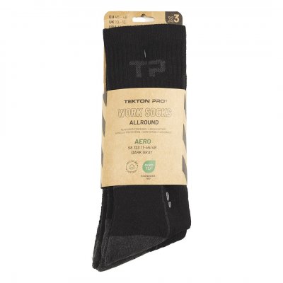 AERO, radne čarape od recikliranog pamuka, 3/1, tamno sive